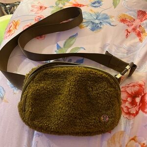 lululemon athletica Brown Fleece Crossbody Bag